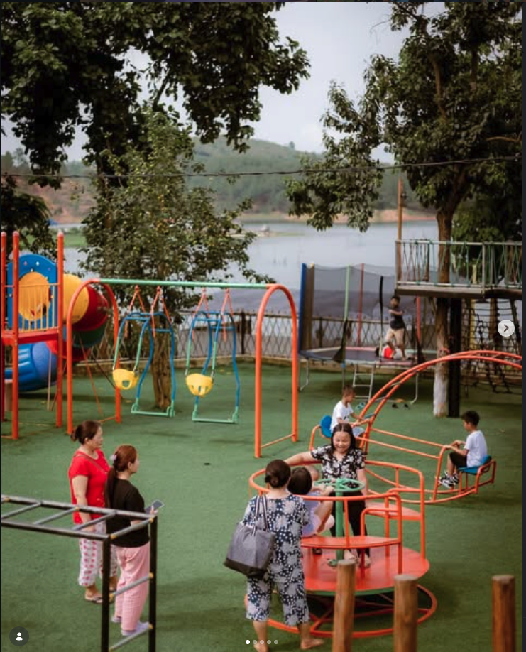 Playground with lake view